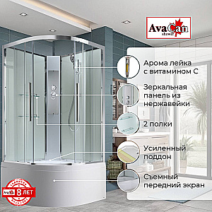 Душевая кабина AvaCan EM Серия EM5011NT 110х110 без крыши прозрачная купить в интернет-магазине Sanbest