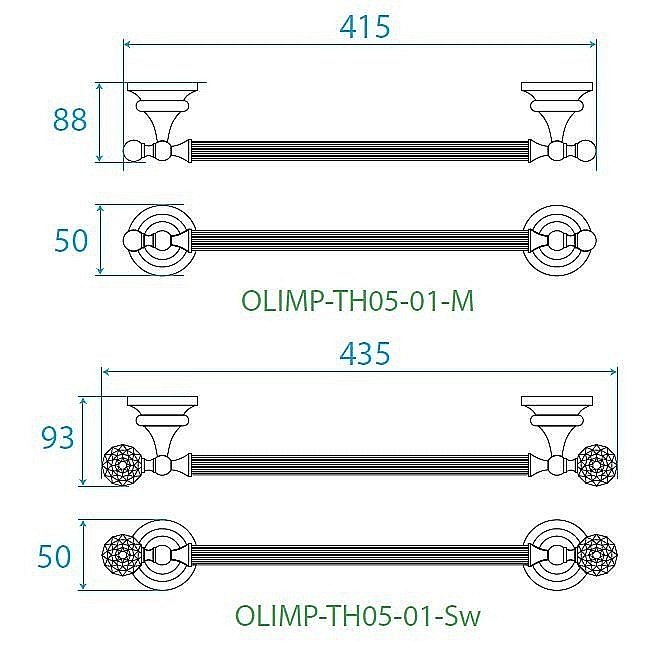 Полотенцедержатель Cezares OLIMP-TH05-02-Sw бронза/swarovski купить в интернет-магазине сантехники Sanbest