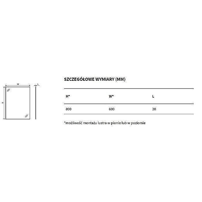 Зеркало Excellent Kuadro 80x60 белый в ванную от интернет-магазине сантехники Sanbest
