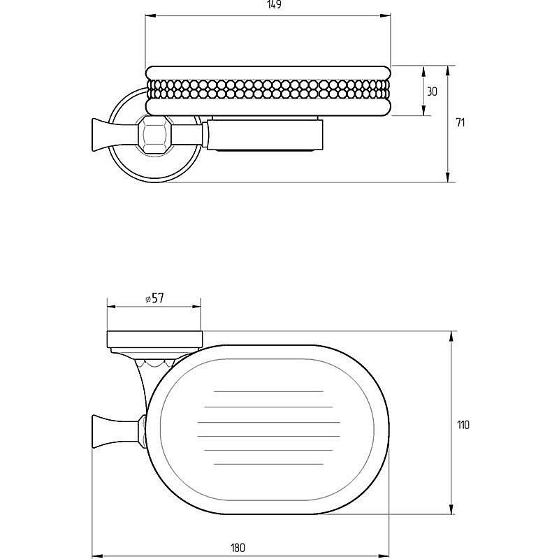 Мыльница Migliore Dubai 31240 белая керамика/золото-swarovski купить в интернет-магазине сантехники Sanbest