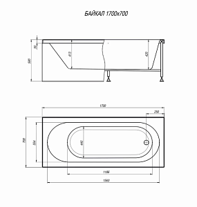 Ванна Alex Baitler Baikal 170х70 купить в интернет-магазине Sanbest