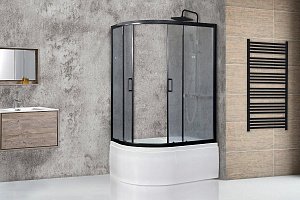 Душевой уголок Royal Bath RB 8120BK-C-BL 120х80 матовый купить в интернет-магазине Sanbest