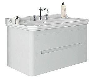 Тумба с раковиной Kerasan Waldorf 925530 Vaniglia matt 100 ваниль с 3 отверстиями/заглушка хром для ванной в интернет-магазине Sanbest