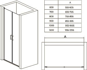 Душевая дверь RGW Passage PA-104Gb 80 стекло прозрачное/профиль золото купить в интернет-магазине Sanbest