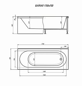 Ванна Alex Baitler Baikal 170х70 купить в интернет-магазине Sanbest