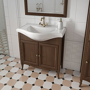 Тумба с раковиной Caprigo Lion 80 две двери, античный орех для ванной в интернет-магазине Sanbest