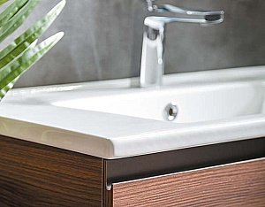 Тумба с раковиной Armadi Art Capolda 85 темное дерево для ванной в интернет-магазине Sanbest