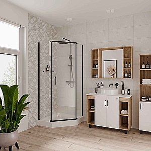 Душевой уголок Niagara Nova NG-6834-08 BLACK 100х100 купить в интернет-магазине Sanbest