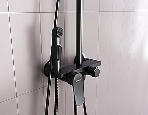 Душевая система Damixa Apollo DX220920300 черная матовая купить в интернет-магазине сантехники Sanbest