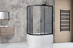 Душевой уголок Royal Bath RB 8120BK-C-BL 120х80 матовый купить в интернет-магазине Sanbest