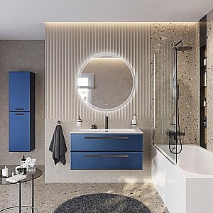 Тумба с раковиной Cezares ECO-CER-N 100 ECO-CER-N-1000-2C-SO-SPF-P сапфир для ванной в интернет-магазине Sanbest