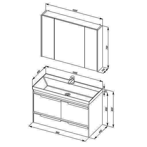 Тумба с раковиной Aquanet Тиволи 100 для ванной в интернет-магазине Sanbest