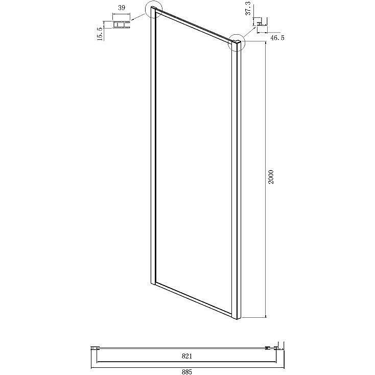Душевой уголок Ambassador Forsa AB 17021221AB-90AB 150х90 стекло прозрачное/профиль черный купить в интернет-магазине Sanbest