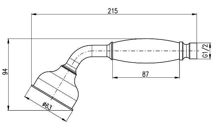 Душевая лейка RAV-Slezak PREMIUM CRISTAL LINE KS0017Z золото купить в интернет-магазине сантехники Sanbest
