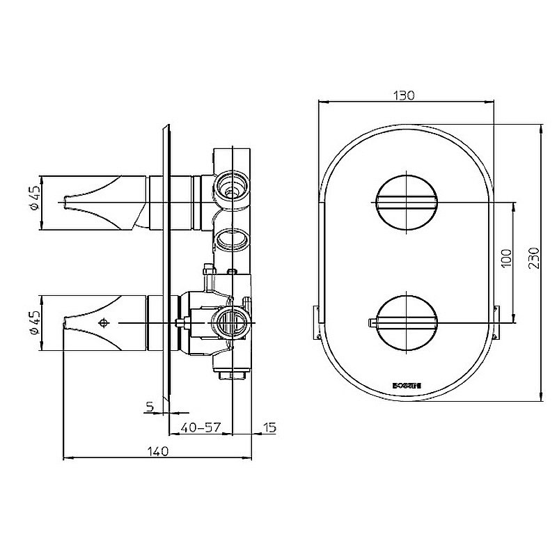 Смеситель для душа Bossini Apice Z00500.073 черный купить в интернет-магазине сантехники Sanbest