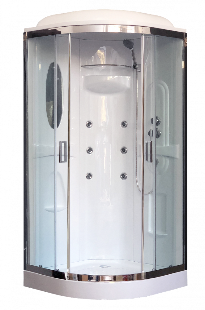 Душевая кабина Royal Bath RB90HK2-T-CH 90x90 профиль хром/стекло прозрачное купить в интернет-магазине Sanbest