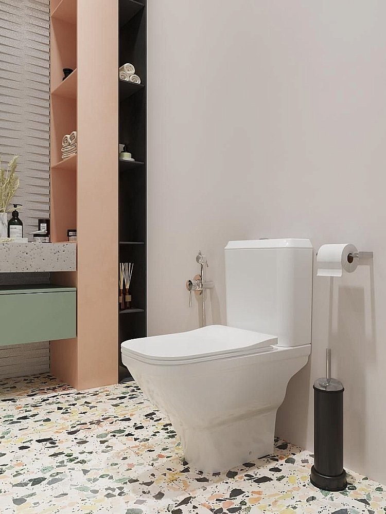 Унитаз-компакт Santek Лайн 1WH501573 безободковый, с бачком, с крышкой микролифт купить в интернет-магазине Sanbest