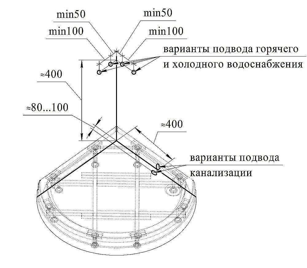 Душевая кабина Радомир Стронг 90х90 стекло матовое/профиль белый купить в интернет-магазине Sanbest