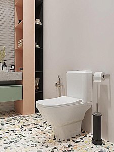 Унитаз-компакт Santek Лайн 1WH501573 безободковый, с бачком, с крышкой микролифт купить в интернет-магазине Sanbest