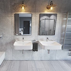 Зеркало Excellent Kuadro 80x60 черный в ванную от интернет-магазине сантехники Sanbest