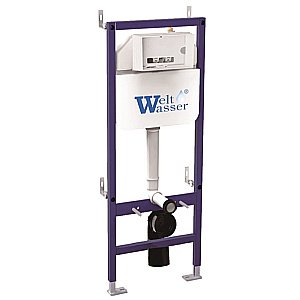 Унитаз с инсталляцией WeltWasser BAMBERG 460+HOFBACH 041 GL-WT+BAMBERG WT белый/кнопка белая, безободковый, с крышкой микролифт, слив торнадо купить в интернет-магазине Sanbest