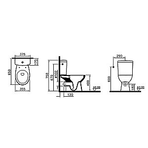 Унитаз Vitra S10 9864B003-7201 безободковый, с бачком, с крышкой микролифт, белый купить в интернет-магазине Sanbest