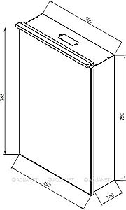 Зеркальный шкаф De Aqua Алюминиум 261763 50 медь купить в интернет-магазине сантехники Sanbest