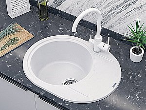 Смеситель для кухни Paulmark Essen Es213211-WH белый матовый купить в интернет-магазине сантехники Sanbest