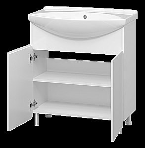 Тумба с раковиной Misty Чегет - 75 П-Чег-01075-011 белая для ванной в интернет-магазине Sanbest