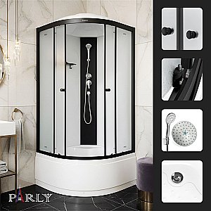 Душевая кабина Parly BETT B921 90х90 профиль черный матовый/стекло матовое купить в интернет-магазине Sanbest