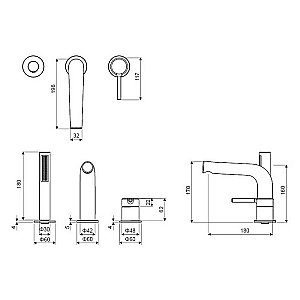 Смеситель для ванны EXCELLENT Pi AREX.1234GL золото купить в интернет-магазине сантехники Sanbest