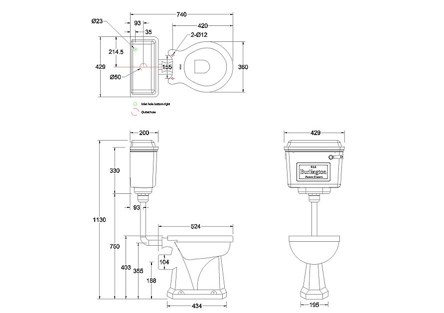 Унитаз Burlington P2-T71 CHR хром купить в интернет-магазине Sanbest