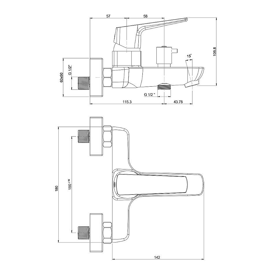 Смеситель для ванны PAINI Bari RTYO111 черный купить в интернет-магазине сантехники Sanbest