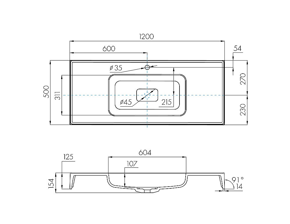 Раковина Акватон Ричмонд 120 1A70583KRD010 белая купить в интернет-магазине Sanbest
