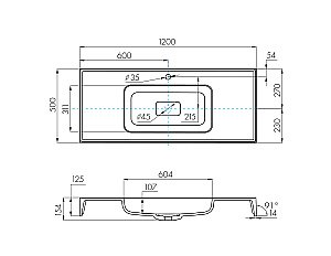Раковина Акватон Ричмонд 120 1A70583KRD010 белая купить в интернет-магазине Sanbest