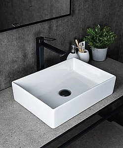 Раковина накладная Gid Geometrico 45 N1204 51225 белая купить в интернет-магазине Sanbest