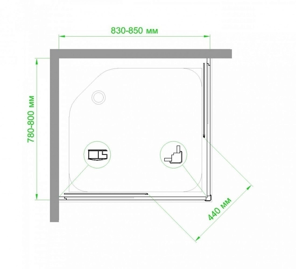 Душевой уголок Royal Bath RB8085HPD-T 85х80 прозрачный купить в интернет-магазине Sanbest