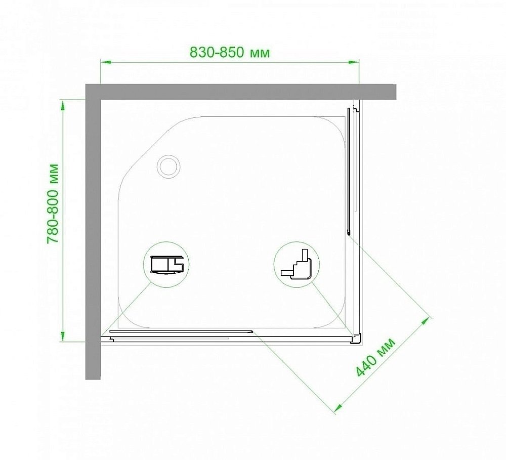 Душевой уголок Royal Bath RB8085HPD-T 85х80 прозрачный купить в интернет-магазине Sanbest