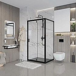 Душевой уголок Niagara Nova NG-83-11AB-NG-A70B 110х70 стекло прозрачное/профиль черный купить в интернет-магазине Sanbest