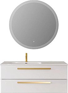 Тумба с раковиной Cezares ECO-CER-N 120 ECO-CER-N-1200-2C-SO-BL белая глянцевая левая/правая для ванной в интернет-магазине Sanbest