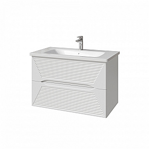 Тумба с раковиной Caprigo Modo-Terza 80 с интегрированной ручкой, цвет на выбор/эмаль для ванной в интернет-магазине Sanbest