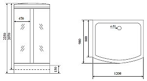Душевая кабина Timo LUX T 7715 120x90 купить в интернет-магазине Sanbest