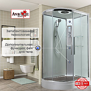 Душевая кабина AvaCan EM Серия EM2812 LEDT 120х80 с гидромассажем, с подсветкой, прозрачная купить в интернет-магазине Sanbest