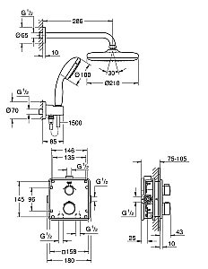 Душевая система Grohe Grohtherm 34729000 хром купить в интернет-магазине сантехники Sanbest