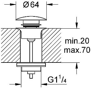 Донный клапан для раковины Grohe 29510KF0 фантомный черный купить в интернет-магазине сантехники Sanbest