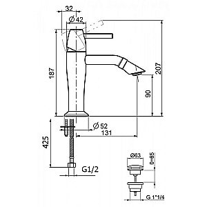 Смеситель для раковины Webert Opera Moderna OE830102560 купить в интернет-магазине сантехники Sanbest