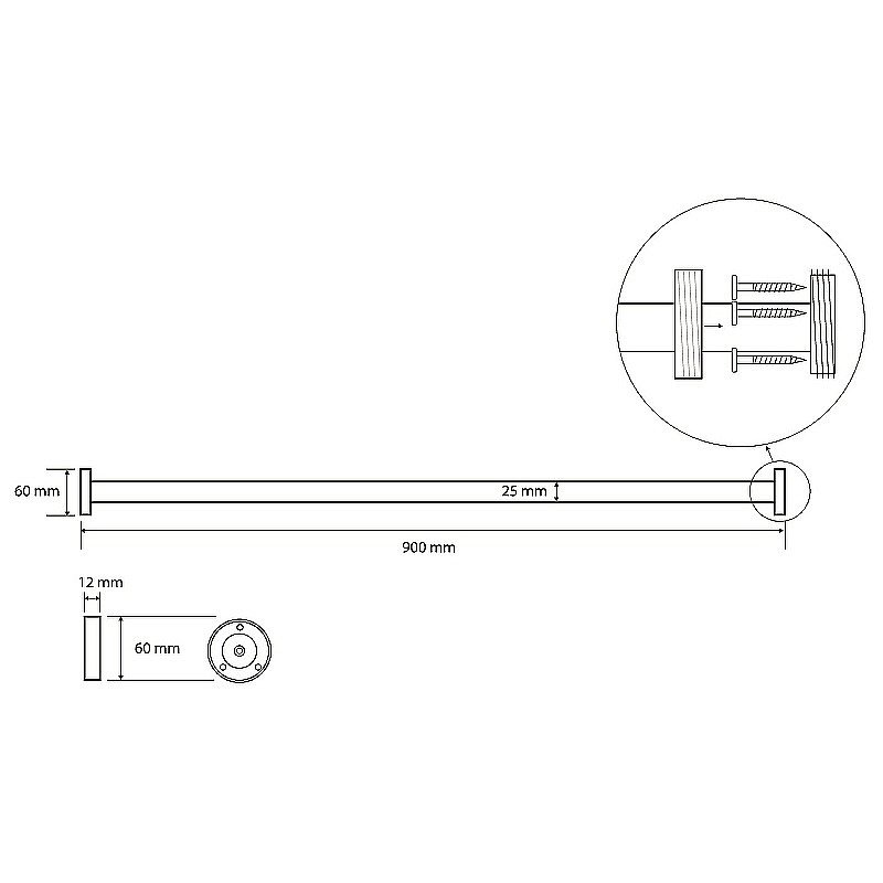 Карниз для ванны Bemeta 90 101120071 хром купить в интернет-магазине сантехники Sanbest