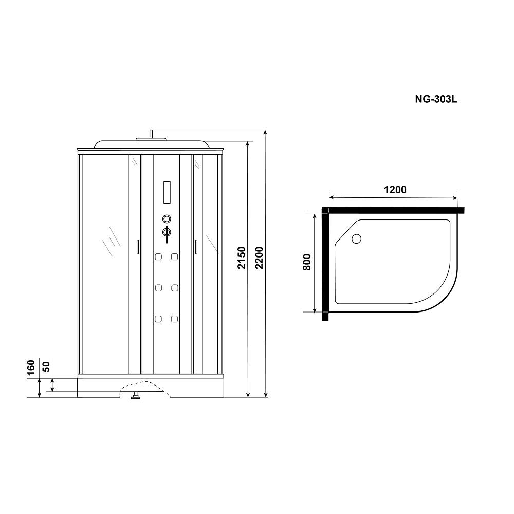 Душевая кабина Niagara Ultra NG-303-01L/R 120х80 купить в интернет-магазине Sanbest