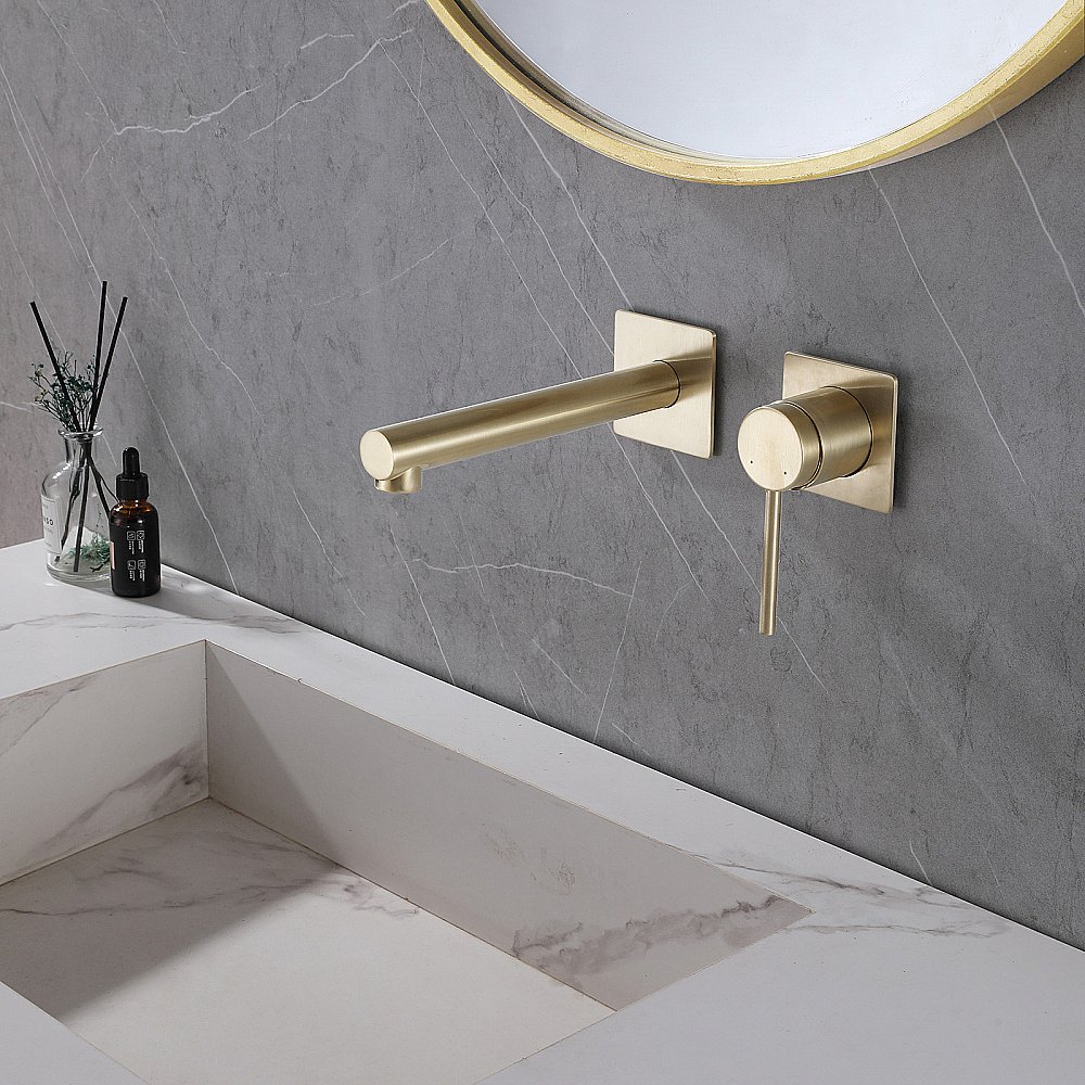 Смеситель для раковины ABBER Emotion AF8812G золото матовое купить в интернет-магазине сантехники Sanbest