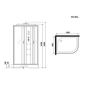 Душевая кабина Niagara Ultra NG-303-01L/R 120х80 купить в интернет-магазине Sanbest